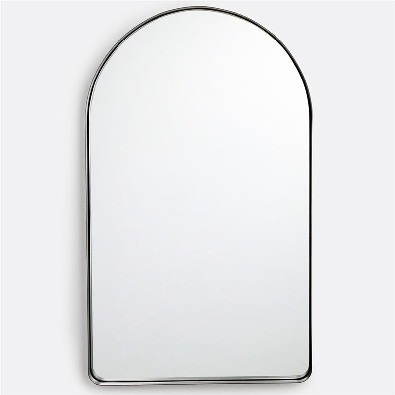 مرآة حائط بإطار من الفولاذ المقاوم للصدأ على شكل قوس