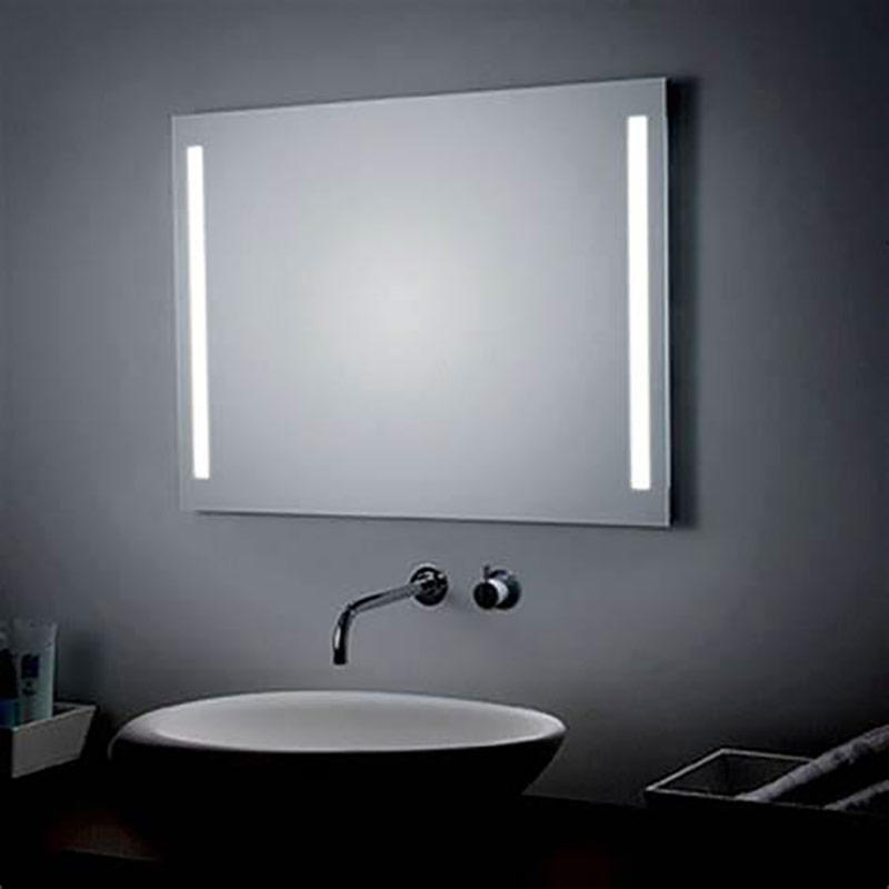 مرآة حمام مستطيلة LED مع باهتة