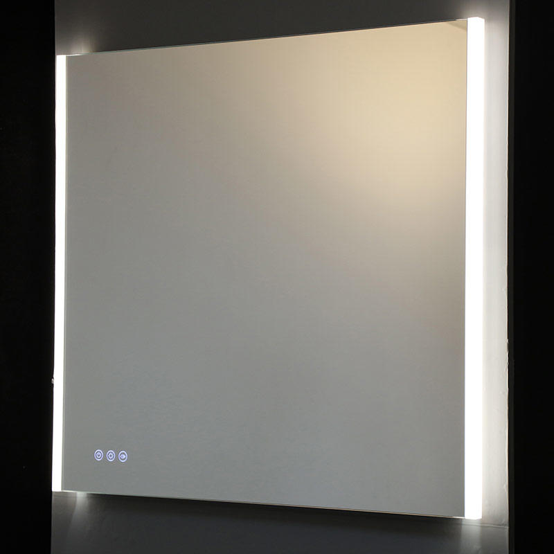 مرآة حمام بإضاءة خلفية أكريليك مستطيلة مع تعديل درجة حرارة اللون باهتة