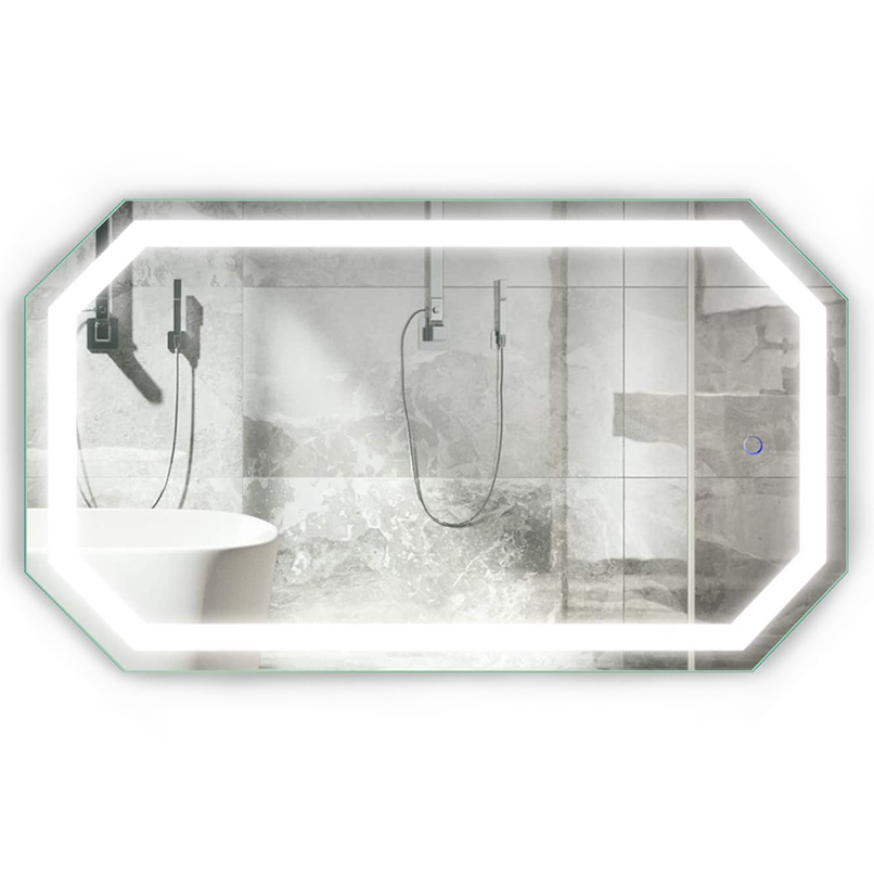 مرآة حائط الحمام LED على شكل مثمنة مع مكافحة الضباب