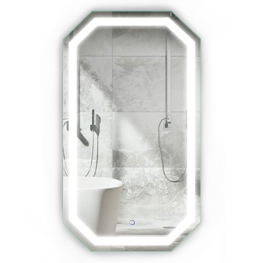 مرآة حائط الحمام LED على شكل مثمنة مع مكافحة الضباب